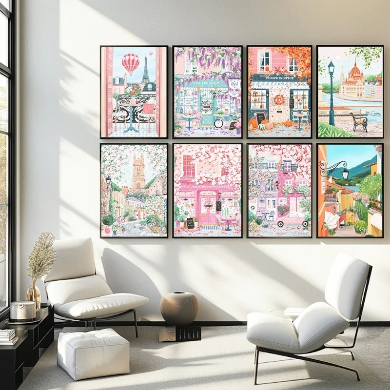 Home Office Image - Poster Perjalanan Paris London Hongaria dan