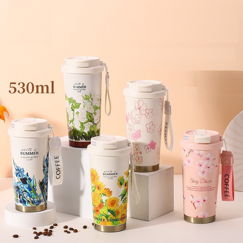 Home Office Hours - Cangkir Kopi Sedotan Vakum Baja 500Ml