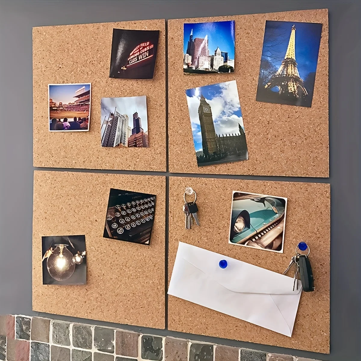 Home Office Image - Papan Cork Tanpa Bingkai Persegi 30cm/11.8in,