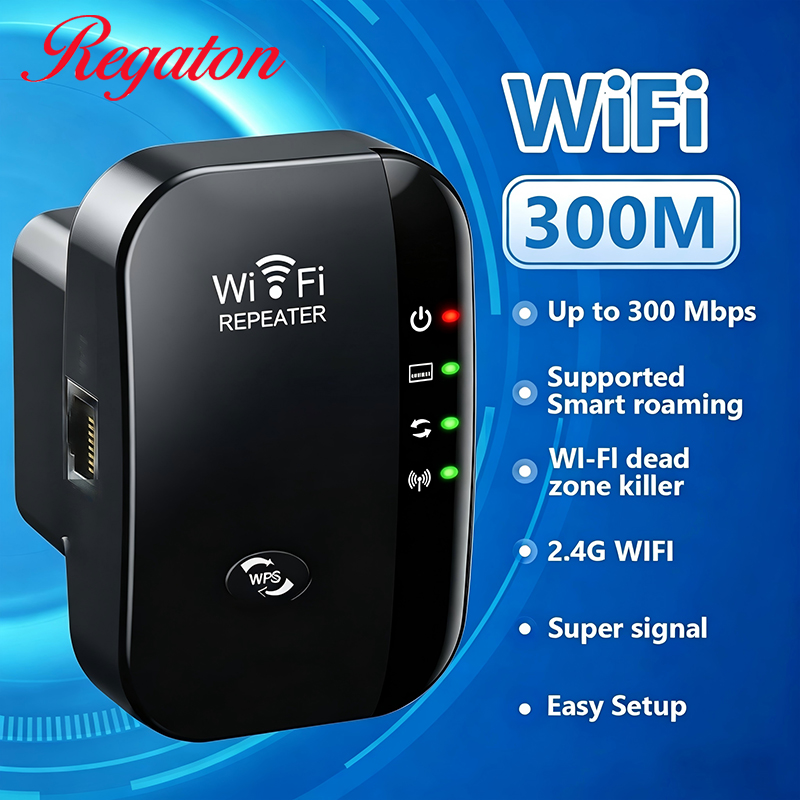 Home Office Work - Penguat Sinyal WiFi Nirkabel 300M 2.4GHz,