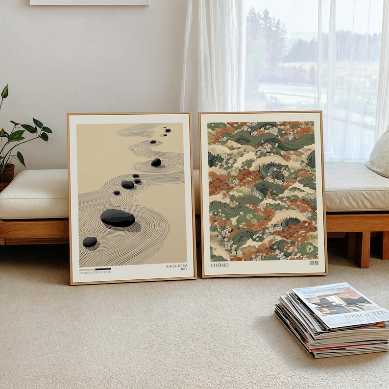 Home Office For Two - 2 Buah Poster Seni Dinding Kanvas
