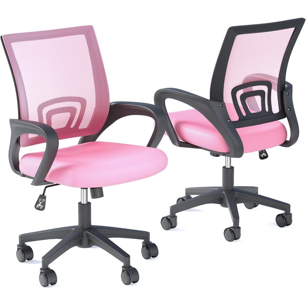 Home Office Chair - Kursi Kantor Ergonomis Berwarna Merah Muda