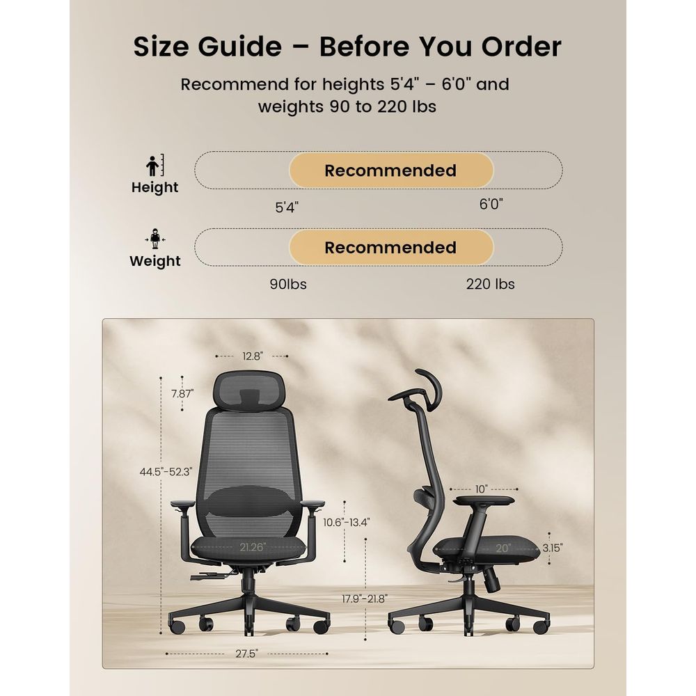 Kursi Kantor Ergonomis High-Ba - Home Office Hours ulasan dan harga
