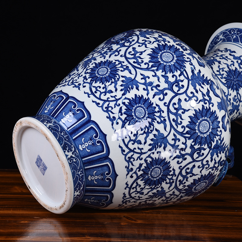 Vas Porselen Biru Putih Berkua - Home Office For Two ulasan dan harga