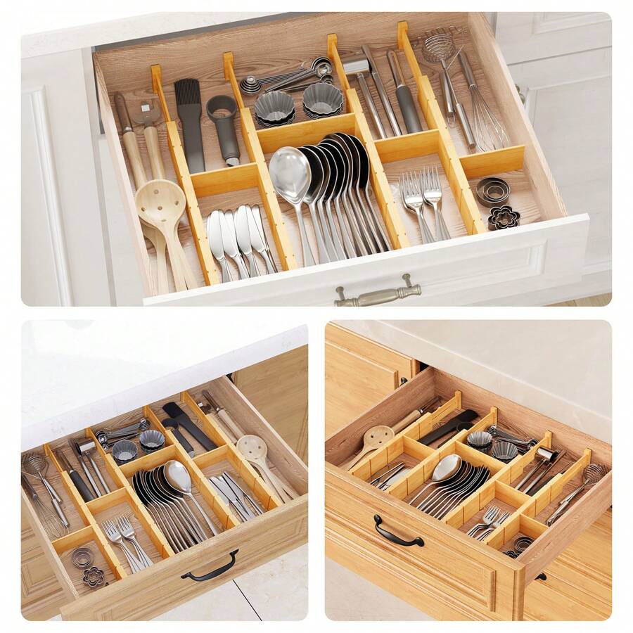 Pemisah Laci Bambu Dengan Sisi - Home Office Kitchen ulasan dan harga