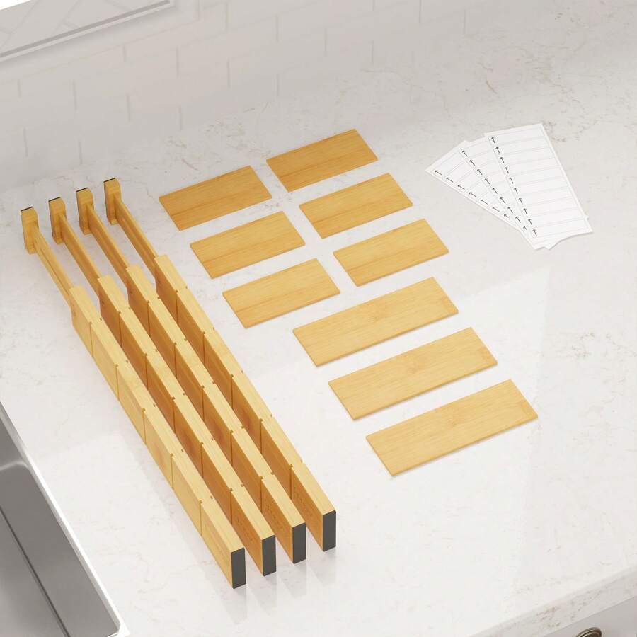 Pemisah Laci Bambu Dengan Sisi - Home Office Kitchen ulasan dan harga