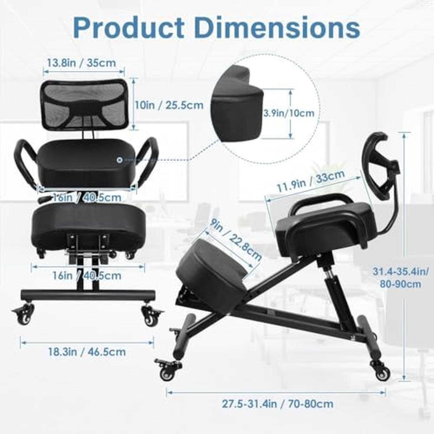 Kursi Lutut Ergonomis dengan P - Ergonomic Office Chair ulasan dan harga