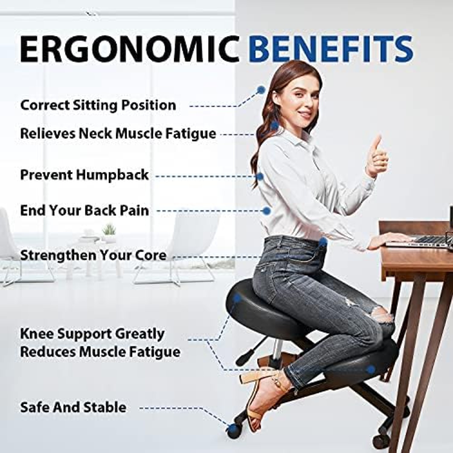 Kursi Lutut Ergonomis untuk Ka - Ergonomic Office Chair ulasan dan harga