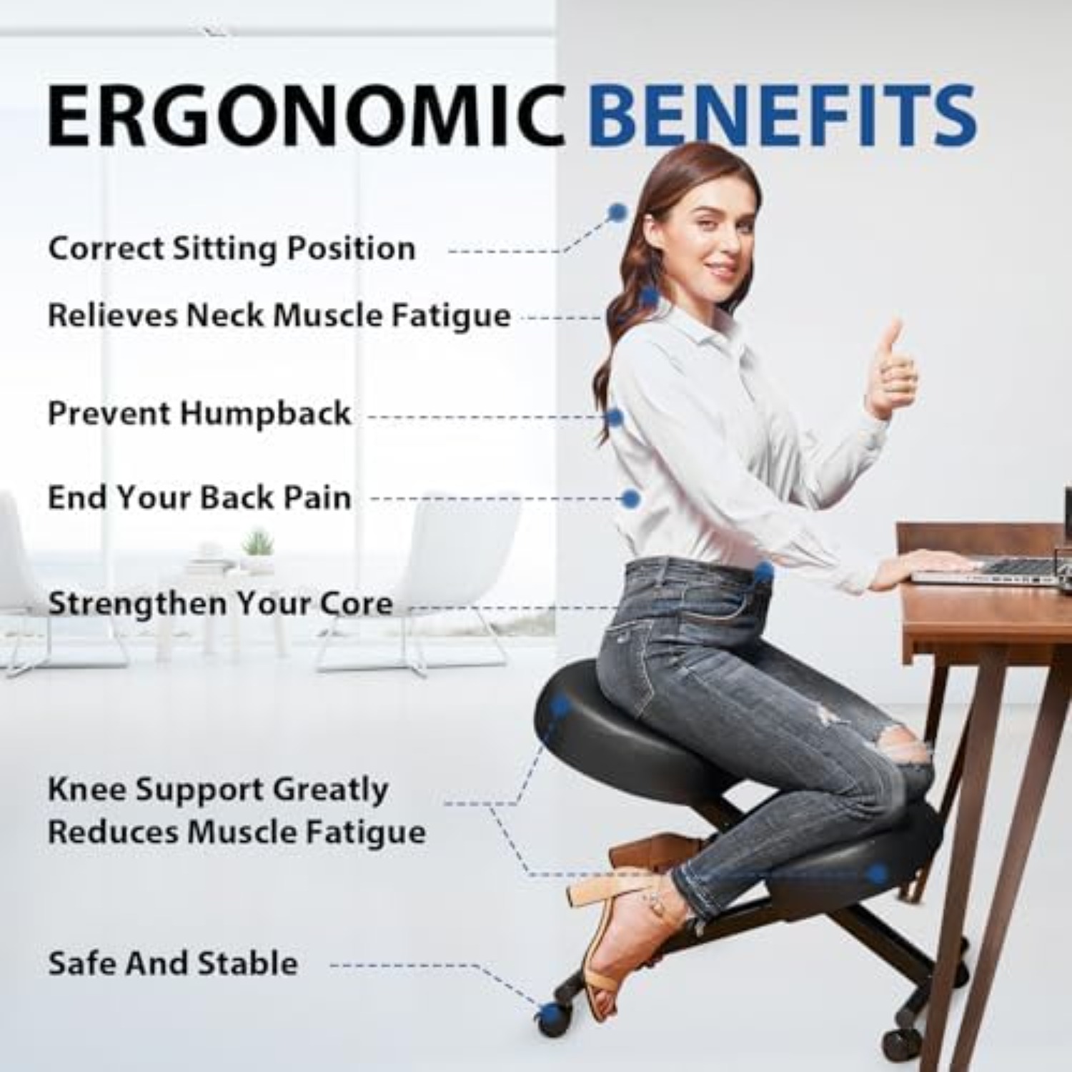 Kursi Berlutut Ergonomis, Kurs - Ergonomic Office Chair ulasan dan harga