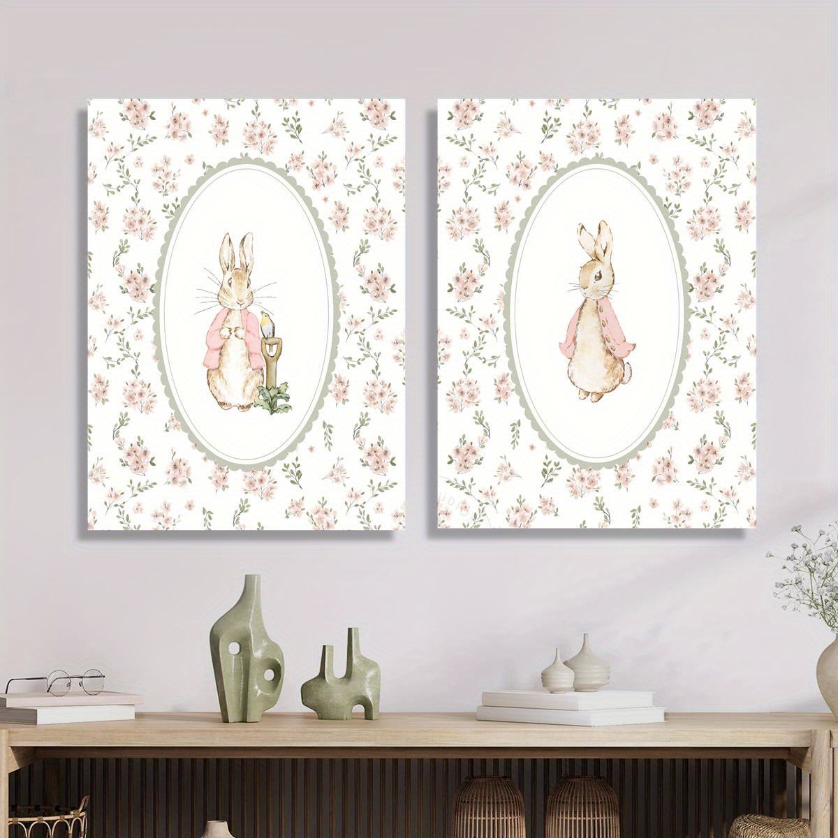 2 Buah Seni Cetak Kanvas Kelin - Home Office For Two ulasan dan harga