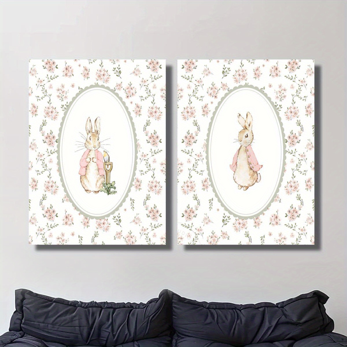 2 Buah Seni Cetak Kanvas Kelin - Home Office For Two ulasan dan harga