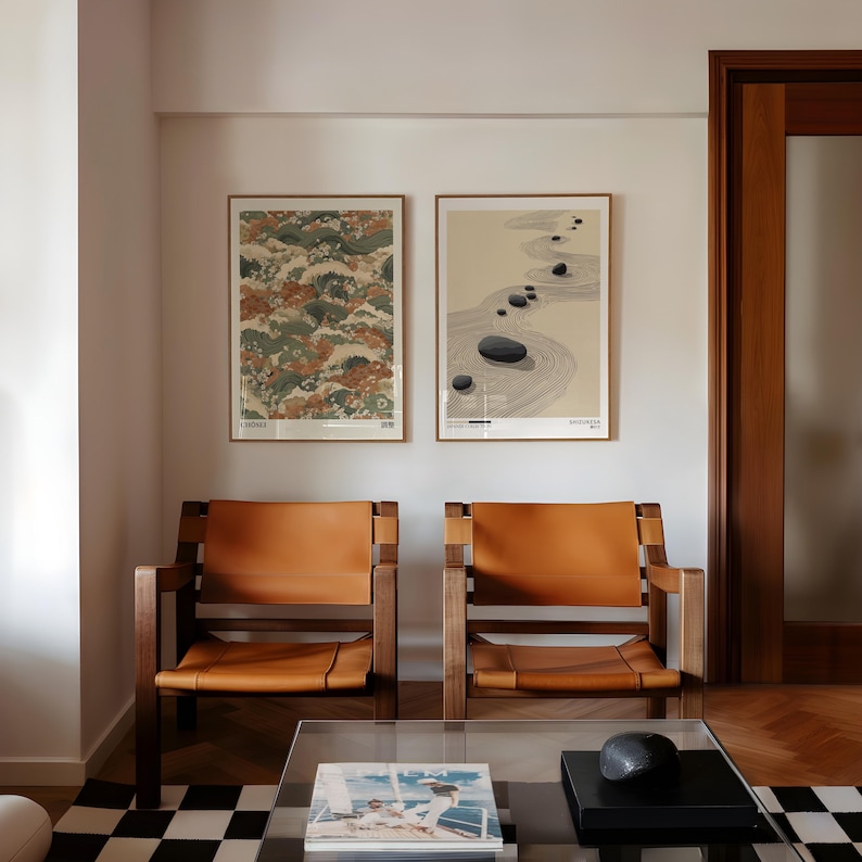 2 Buah Poster Seni Dinding Kan - Home Office For Two ulasan dan harga